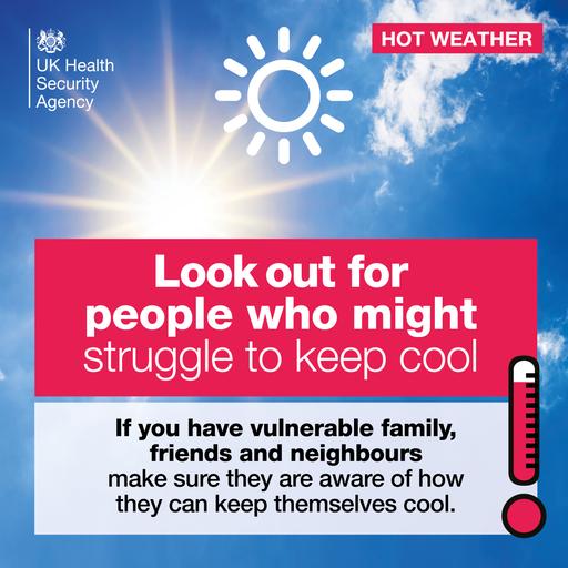 Hot weather heat symptoms look out friends family graphic