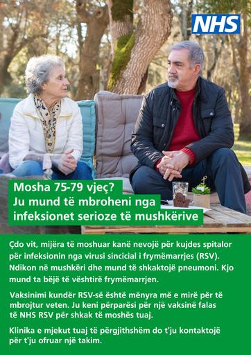 2024 08 08   RSV poster   75 to 79   Albanian