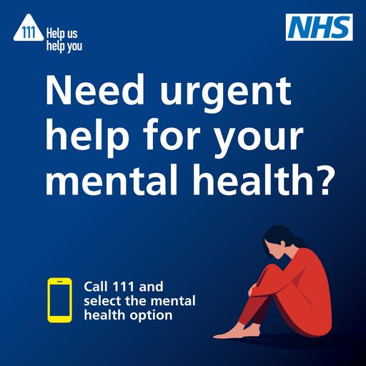 111 Mental health option Twitter dark blue woman