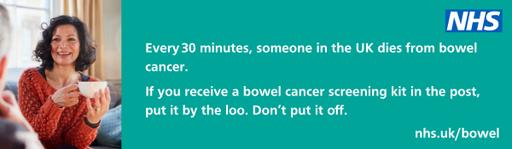 Bowel cancer email signatures middle age man