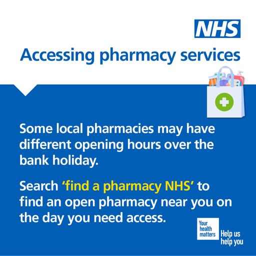 Bank holiday social graphic pharmacy
