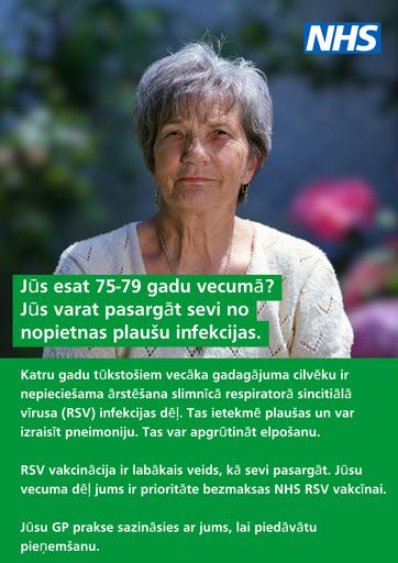 2024 08 08   RSV poster   75 to 79   Latvian