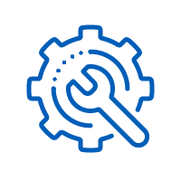 Icon: Outline of cog with spanner