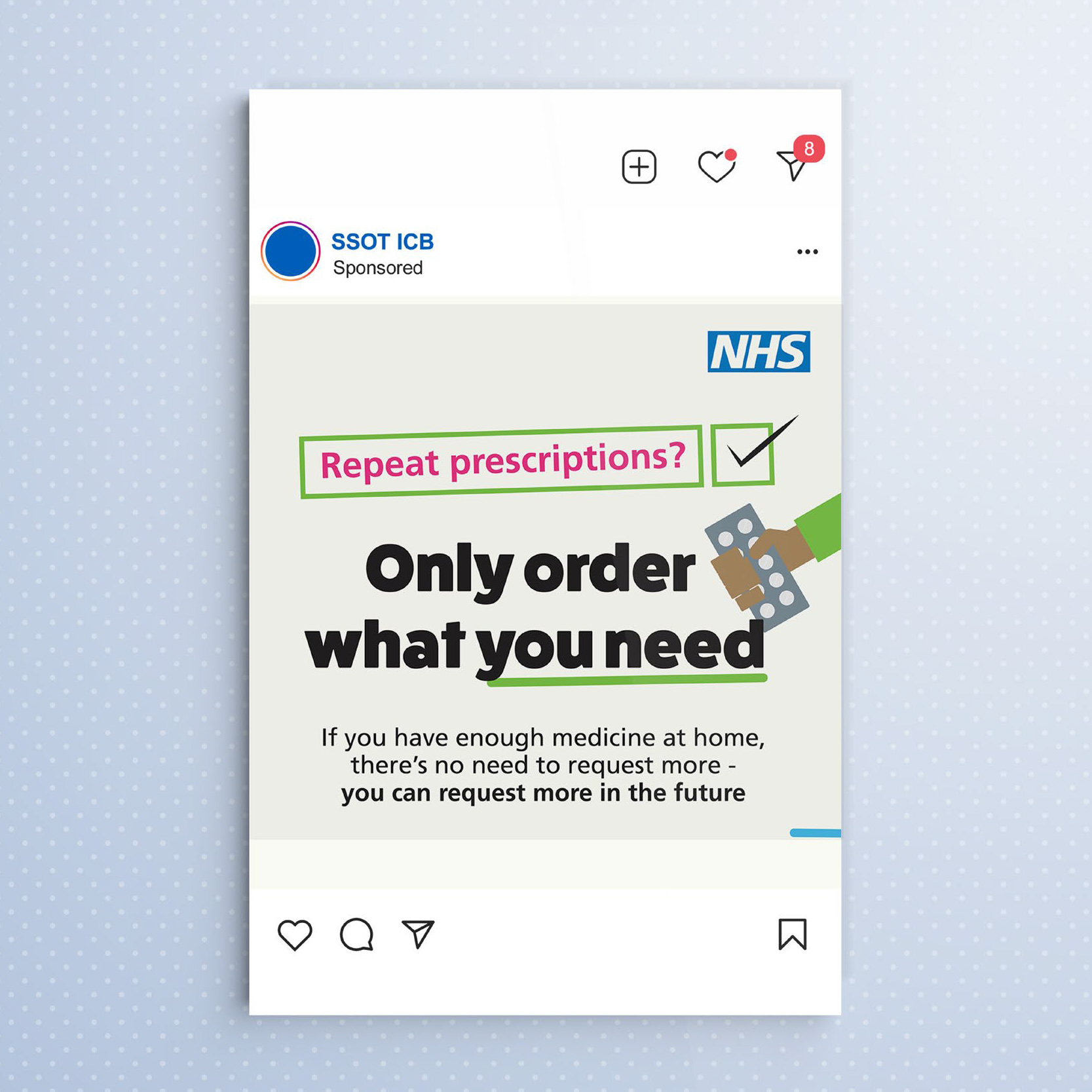 Decorative campaign folder tile for the Only Order What You Need campaign